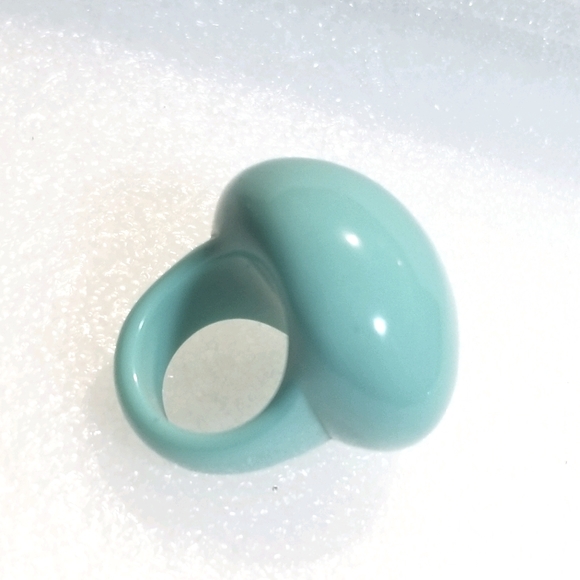 Seafoam Green Resin Mushroom Ring Size 8.5 - Picture 6 of 11